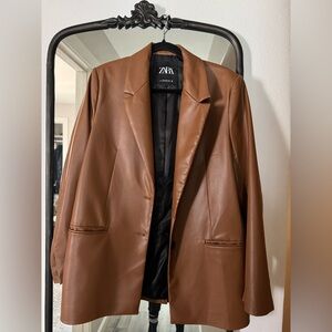 Zara faux leather blazer